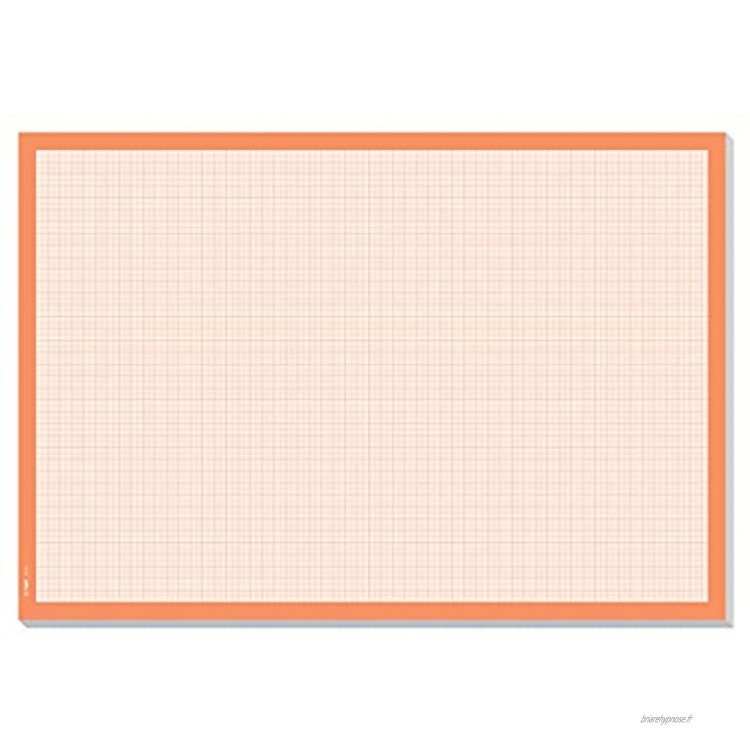 SIGEL HO270 Sous-main en papier papier millimétré 59.5 x 41 cm orange 30 feuilles