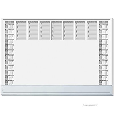 SIGEL HO366 Sous-main bloc papier calendriers sur 2 ans et semainier 2022 23 A2 59,5 x 41 cm noir et blanc 40 feuilles