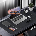 Sous-main de bureau en cuir synthétique pour ordinateur portable Imperméable Tapis d'écriture lisse et antidérapant Protège le clavier Beige 60 x 120 cm