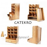 Catekro Boîte de rangement de bureau Fourniture multifonction papeterie porte-stylo en bois massif support de rangement pour Table,Organisation