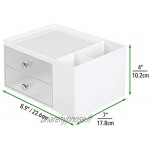 mDesign boîte à tiroirs – organiseur de bureau en plastique à 5 compartiments – casier à papeterie pratique pour un bureau organisé – blanc et transparent