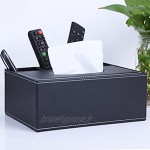 ThyWay Boîte de rangement multifonction en cuir PU pour stylo à crayons télécommande mouchoirs pour la maison et au bureau Noir