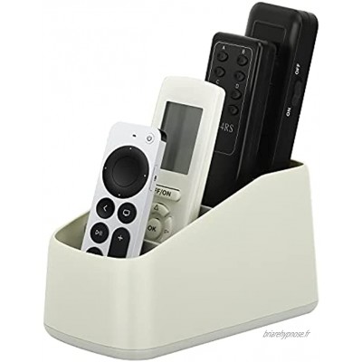 TiMOVO Porte-Télécommande en Plastique [4 Compartments] Organisateur de Télécommande pour TV en Plastique Organiseurs Multimédia pour Télécommandes Téléphones Stylos Fournitures de Bureau Gris