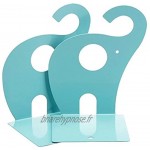 Cisixin 1 Paire Presse-Livres Serre-Livres Antidérapante en Forme d'éléphant Bleu
