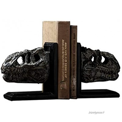 Presse-livres Bookends Serre-livres décoratif crâne de dinosaure rétro gros lourd 6 pouces Serre-livres