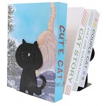 Serre-livres en forme de chat mignons et épais en métal robuste durable organiseur de livres pour bibliothèque école bureau maison étude 1 paire