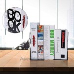 Serre-livres en MétalBOOK Alphabet en Forme Antidérapante Presse-livres Organisateur de Livres pour Bureau Espace de Travail Décoration de Maison Cadeau 1 Paire Noir Hauteur 205mm