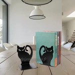 xiuginFU 1 lot de serre-livres persans en métal noir creux pour livres lourds antidérapants décoratifs 1 paire de serre-livres en forme de chat persan
