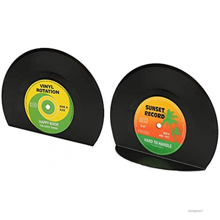 yidenguk Serre-livres de forme d'enregistrement 2pcs livre de disques en vinyle vintage serre-livre CD cadeau en plastique créatif Mini étagère pour étagères bureau maison école