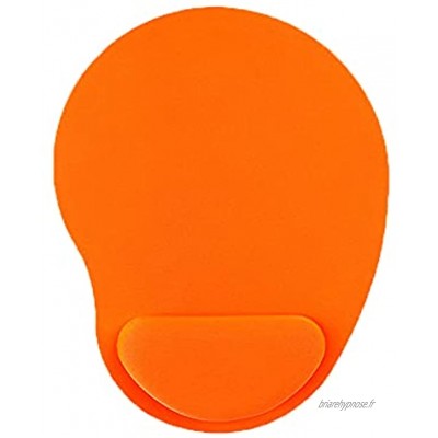 Tapis de souris de bureau avec support de poignet en gel – Tapis de souris de bureau avec repose-poignet orange taille unique