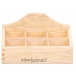 Boîte de rangement en bois – Boîte de rangement ouverte avec 6 compartiments boîte de rangement de bureau en bois pour fournitures de bureau boîte à bijoux