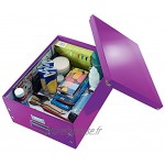 Leitz Wow Click & Store 60450062 Grande Boîte de Rangement A3 Violet