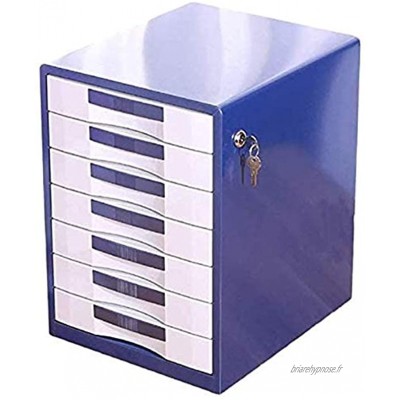 Module de rangement Cabinet de classement de bureau avec verrouillage Boîtier de rangement Boîtier de rangement de tiroirs à 7 couches Boîte de rangement de fichiers amovible Home Office Bureau Access