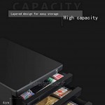 Module de rangement Caisson de Bureau Mobile 4 Fichier de données Serrure de tiroir de rangement en plastique A4 Boîte de rangement 26,8 * 36 * 25.5cm Color : Black