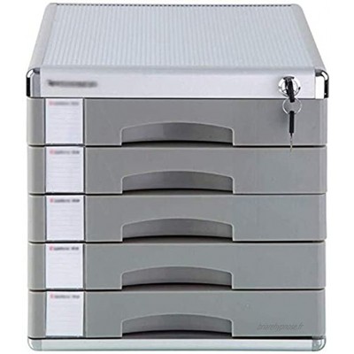Module de rangement Classeur de glissement de terrain Piste Petit tiroir blanc Étiquette Divers stockage de fichiers Cabinet 31x37x31.3cm Color : Silver