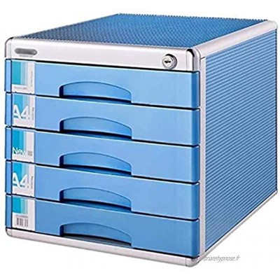 Module de rangement Classeurs portable Tidy Boîte de rangement en aluminium en alliage Matériau tiroir Boîte haute dureté Aluminium verrouillables fournitures de bureau 30X36X30.5CM Color : Blue