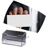 ASFD Boîte pour Cartes de Visite en Plastique Fournitures de Bureau Transparentes Boîte pour Cartes de Visite en Plastique Haute capacité Porte-Cartes de Bureau Transparent