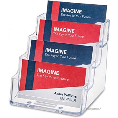 Deflecto Porte cartes de visite 1 x 4 compartiment 9,8 x 8,9 x 10,5 cm Transparent