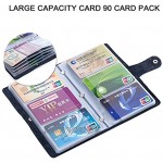 iSuperb Porte-Cartes de Visite Cartes Livret Dossier en Cuir pour ID Crédit Cartes Capacité 90 Cartes 18.3x11.5x1.5 cm