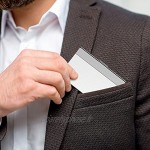 OZUAR Lot de 2 Porte-Cartes de Visite Étuis de Protection en Inox pour Carte D'identité Carte de Crédit 9,3 x 6 x 0,7 cm