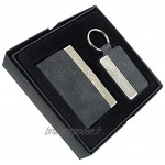 PERSONA Porte-cartes de visite et porte-clés en cuir synthétique et métal pour 18 cartes de visite porte-clés avec anneau en métal pratique