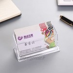 Porte-cartes de visite transparent en acrylique avec emplacement pour stylo boîte de rangement durable