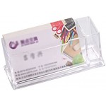 Porte-cartes de visite transparent en acrylique avec emplacement pour stylo boîte de rangement durable