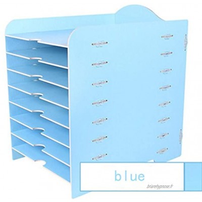 Boîte de rangement Creative bureau bricolage bureau Woody 8 couches fichier finition armoire multifonction Xuan worth having Couleur : Bleu