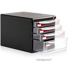 Boîtes à fiches Armoires de fichier de bureau tiroir transparent bureau boîte de rangement en plastique A4 verrouillable 4e étage