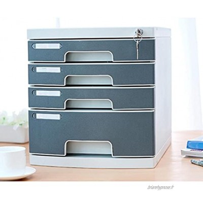 Boîtes à fiches Tiroir de bureau de dossier de bureau avec des armoires de classement de boîte de rangement de bureau en plastique de verrou du 4ème étage