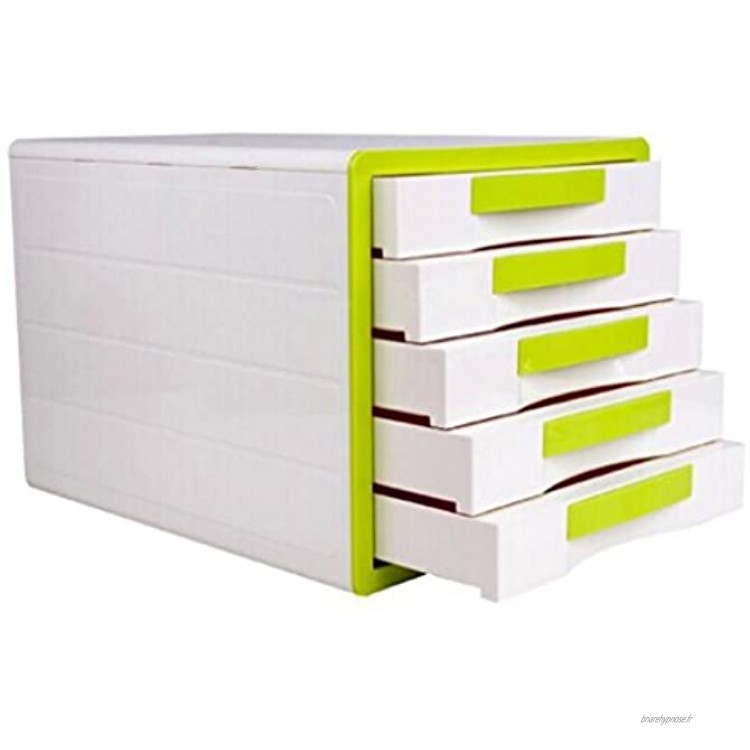 Cabinet de fichier de bureau trier boîte de rangement tiroir en alliage d'aluminium 5 couches armoires de classement Xuan worth having Couleur : Green