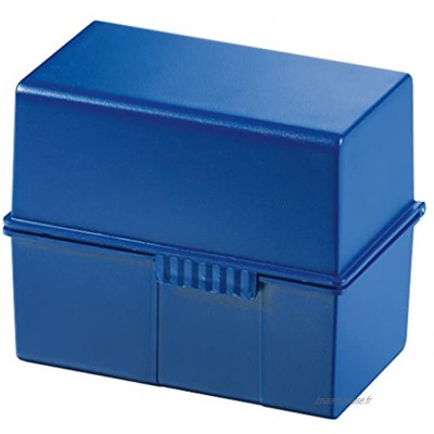 HAN Lot de 3 boîtes de fiches DIN A6 paysage Design innovant et attrayant pour 400 fiches avec charnière en acier Bleu 976-14
