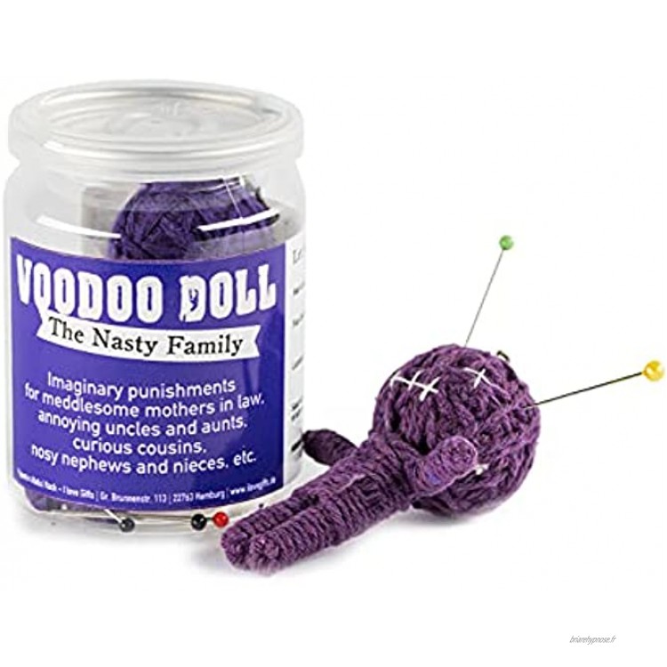 Voodoo Doll dans une boîte | The Nast Family Version anglaise | Mini voodoo to go | Prises imaginaires pour les belle-mamans les balançoires prématurées et les nièces et neveux