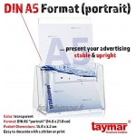 Taymar Présentoir à prospectus Porte-brochures Format DIN long Lot de 5 Format A5 Transparent