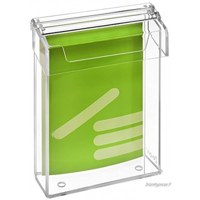 Zeigis® Porte-prospectus format A5 en format portrait résistant aux intempéries avec couvercle en verre acrylique transparent