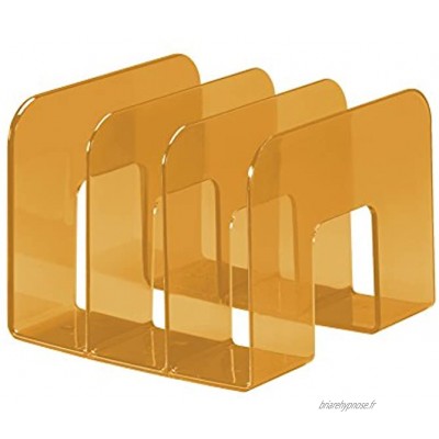 Durable 1701395009 Trend Porte-catalogues Trieur Documents Vertical 3 Compartiments Polystyrène Orange Translucide
