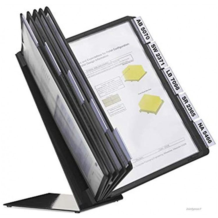 Durable 557001 Système de tableau d'affichage de table Vario Table 10 avec 10 tableaux d'affichage A4 noir