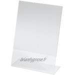 SIGEL VA150 Boîte à donations en acrylique porte-affiche pour A4 22,5 x 31 x 17 cm transparent & TA212 Présentoir incliné de table 21,5 x 15 x 6,5 cm acrylique transparent