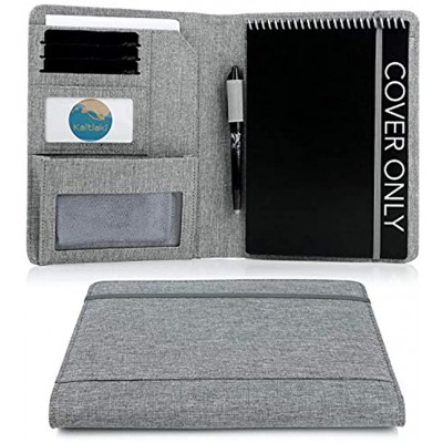 Étui folio pour Rocketbook Flip Taille exécutive organiseur de carnet avec boucle pour stylo porte-cartes de visite mini poche zippée pour chiffon en microfibre 22.9 x 17.8 cm gris