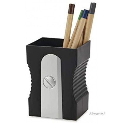 Balvi Pot à Crayons Sharpener Couleur Noir Gardez Votre Bureau rangé Pot à Crayons Original et Amusant en Forme de Taille-Crayons Plastique ABS PP