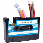 Créatif Pot à Crayons Forme Cassette Rétro,Distributeur de cassette Porte-stylo de cassette Pot crayons Papeterie Conteneur de rangement de bureau Avec du ruban adhésif,Papeterie de Bureau Cadeaux