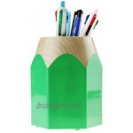 Pot à Crayon Electrique Créatif en Plastique Rangement de Bureau Porte-Stylo avec Calendrier Perpétuel et Réveil Organiseur de Bureau Multifonction Boîte à Crayons en Forme de Crayon-Vert