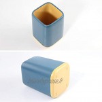 Qualsen Pot à Crayons Organiseur Plastique Pot a Stylo Rangement Organisateur Conteneur Pour Bureau 2 Pack Bleu