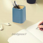 Qualsen Pot à Crayons Organiseur Plastique Pot a Stylo Rangement Organisateur Conteneur Pour Bureau 2 Pack Bleu