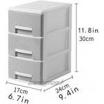 Casier de rangement à 3 tiroirs pour dortoir dortoir armoire de rangement en plastique 17 x 24 x 30 cm