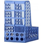 Classeurs Porte-Classeur Fichier Rack Holder Compartments File Magazine Porte-plastique robuste de bureau Cadres creux Design Grand cadeau Matériel plastique Casiers de rangement Color : Blue