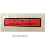 100 Pochettes document ci-inclus A4 Format 31,5 x 22,5 cm Plastique Incolore Pochette Porte Document Adhésive Autocollante a Coller sur carton