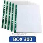 Elba Pochettes transparentes perforées format A4 Box of 300