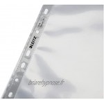 Leitz 47706002 Lot de 15 pochettes perforées standard format A4 avec surface brillante en polypropylène 0,075 mm
