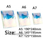 Classeur créatif coloré transparent arc-en-ciel en PVC souple rechargeable avec anneau de protection pour carnet de notes 6 trous A5 A6 A7